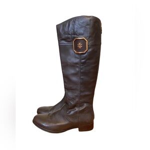 Brown Tory Burch Leather Knee High Boots Size 9.5